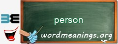 WordMeaning blackboard for person